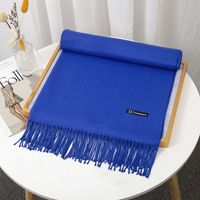 Women's Simple Style Solid Color Imitation Cashmere Tassel Scarf sku image 6