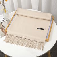 Women's Simple Style Solid Color Imitation Cashmere Tassel Scarf sku image 10