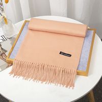 Women's Simple Style Solid Color Imitation Cashmere Tassel Scarf sku image 16
