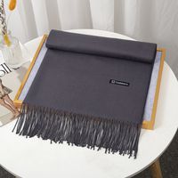 Women's Simple Style Solid Color Imitation Cashmere Tassel Scarf sku image 3