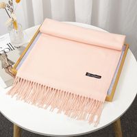 Women's Simple Style Solid Color Imitation Cashmere Tassel Scarf sku image 15