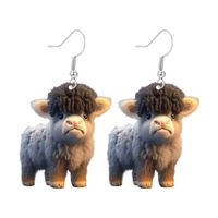 Wholesale Jewelry Novelty Cattle Arylic Printing Drop Earrings sku image 5