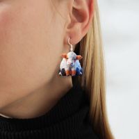 Wholesale Jewelry Novelty Cattle Arylic Printing Drop Earrings main image 5