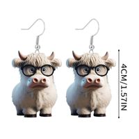 Wholesale Jewelry Novelty Cattle Arylic Printing Drop Earrings main image 4