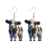 Wholesale Jewelry Novelty Cattle Arylic Printing Drop Earrings sku image 6