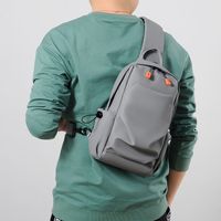 Men's Solid Color Derm Zipper Crossbody Bag main image 6