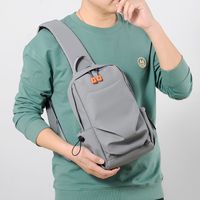 Men's Solid Color Derm Zipper Crossbody Bag main image 3
