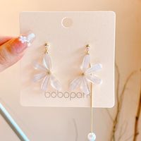 Wholesale Jewelry Modern Style Flower Alloy Asymmetrical Tassel Plating Drop Earrings main image 3