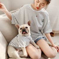 Summer Simple Color Block Striped Pet Cotton Shirt main image 6