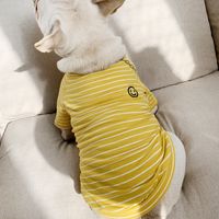 Summer Simple Color Block Striped Pet Cotton Shirt main image 4