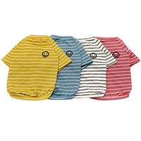 Summer Simple Color Block Striped Pet Cotton Shirt main image 5
