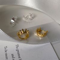1 Pair Basic Crown Plating Sterling Silver Earrings main image 4