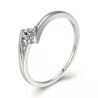 Elegant Lady Simple Style Geometric Sterling Silver Zircon Rings In Bulk main image 3