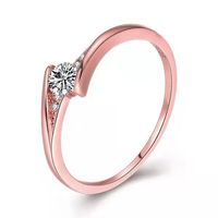 Elegante Señora Estilo Simple Geométrico Plata Esterlina Circón Anillos Al Mayoreo sku image 4