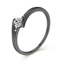 Elegant Lady Simple Style Geometric Sterling Silver Zircon Rings In Bulk sku image 2