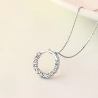 Elegant Streetwear Circle Sterling Silver Zircon Pendant Necklace In Bulk main image 2