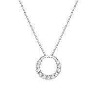 Elegant Streetwear Circle Sterling Silver Zircon Pendant Necklace In Bulk main image 4