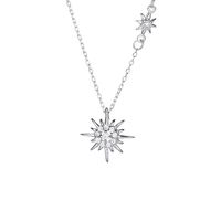 Simple Style Korean Style Star Sterling Silver Zircon Pendant Necklace In Bulk main image 4