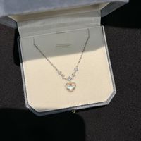 Lady Heart Shape Sterling Silver Artificial Gemstones Pendant Necklace In Bulk main image 2