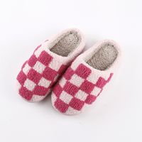 Unisex Casual Plaid Mushroom Round Toe Home Slippers sku image 8