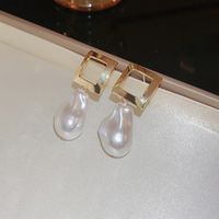 1 Pair Modern Style Rhombus Imitation Pearl Alloy Drop Earrings Earrings sku image 4