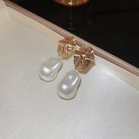 1 Pair Modern Style Rhombus Imitation Pearl Alloy Drop Earrings Earrings sku image 6
