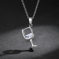 Streetwear Wine Glass Copper Plating Pendant Necklace main image 3