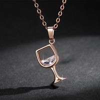 Streetwear Wine Glass Copper Plating Pendant Necklace main image 2