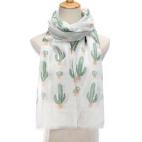 Women's Streetwear Cactus Polyester Printing Scarf sku image 1