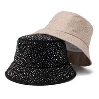 Women's Punk Round Dots Rhinestone Flat Eaves Bucket Hat main image 3