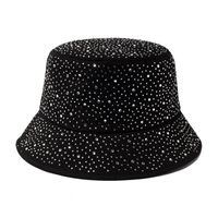 Women's Punk Round Dots Rhinestone Flat Eaves Bucket Hat sku image 1
