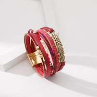 Simple Style Commute Feather Pu Leather Braid Women's Bangle main image 3