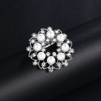 Korean Style Flower Alloy Plating Inlay Artificial Gemstones Women's Brooches sku image 17