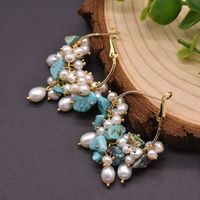 1 Pair Casual Flower Plating Inlay Freshwater Pearl Copper Zircon 18k Gold Plated Drop Earrings sku image 16
