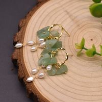 1 Pair Casual Flower Plating Inlay Freshwater Pearl Copper Zircon 18k Gold Plated Drop Earrings sku image 7