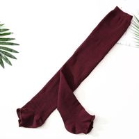 Women's Japanese Style Solid Color Cotton Jacquard Over The Knee Socks A Pair main image 5