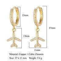 1 Pair Sweet Bow Knot Airplane Inlay Copper Zircon Earrings sku image 2