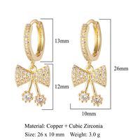 1 Pair Sweet Bow Knot Airplane Inlay Copper Zircon Earrings sku image 8