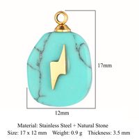 Simple Style Round Natural Stone Titanium Steel Wholesale Charms sku image 1