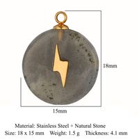 Simple Style Round Natural Stone Titanium Steel Wholesale Charms sku image 4