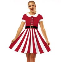 Women's Swing Dress Christmas Round Neck Printing Short Sleeve Christmas Pattern Above Knee Party Festival main image 2