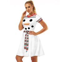 Women's Swing Dress Christmas Round Neck Printing Short Sleeve Christmas Pattern Above Knee Party Festival main image 5