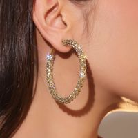 1 Pair Simple Style Solid Color Plating Inlay Rhinestone Rhinestones Silver Plated Earrings sku image 2