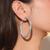 1 Pair Simple Style Solid Color Plating Inlay Rhinestone Rhinestones Silver Plated Earrings main image 4
