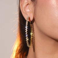 1 Pair Simple Style Solid Color Plating Inlay Rhinestone Rhinestones Silver Plated Earrings main image 2