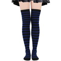 Women's Japanese Style Stripe Polyester Cotton Over The Knee Socks A Pair sku image 47