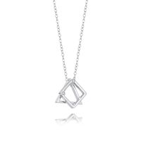 Casual Simple Style Classic Style Geometric Stainless Steel Titanium Steel Polishing Plating Inlay Diamond White Gold Plated Pendant Necklace main image 2