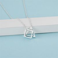 Casual Simple Style Classic Style Geometric Stainless Steel Titanium Steel Polishing Plating Inlay Diamond White Gold Plated Pendant Necklace main image 5