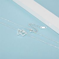 Casual Simple Style Classic Style Geometric Stainless Steel Titanium Steel Polishing Plating Inlay Diamond White Gold Plated Pendant Necklace main image 3