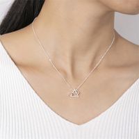 Casual Simple Style Classic Style Geometric Stainless Steel Titanium Steel Polishing Plating Inlay Diamond White Gold Plated Pendant Necklace main image 1